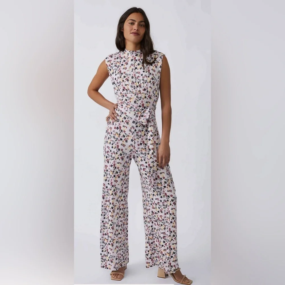 Free People Floral Sleeveless Jumpsuit size S